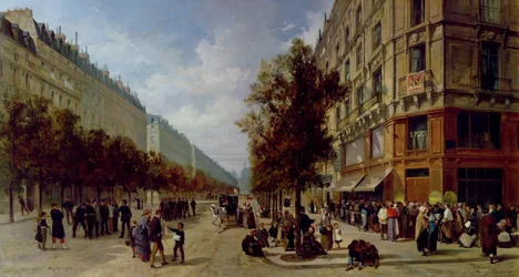 Belejring af Paris. I kø ved døren til en købmand, 1870